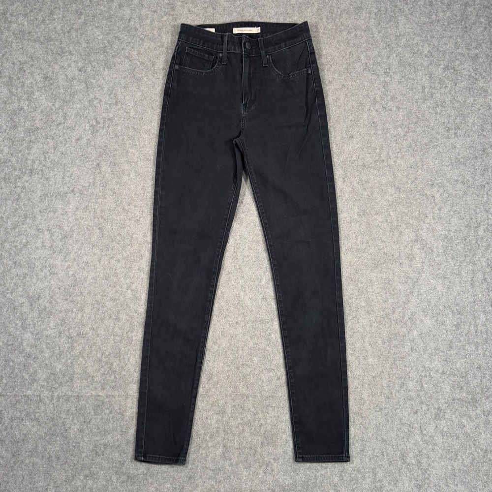 Levi's Black Wash Stretch‎ Denim 721 High Rise Skinny Jeans Women's Size 25